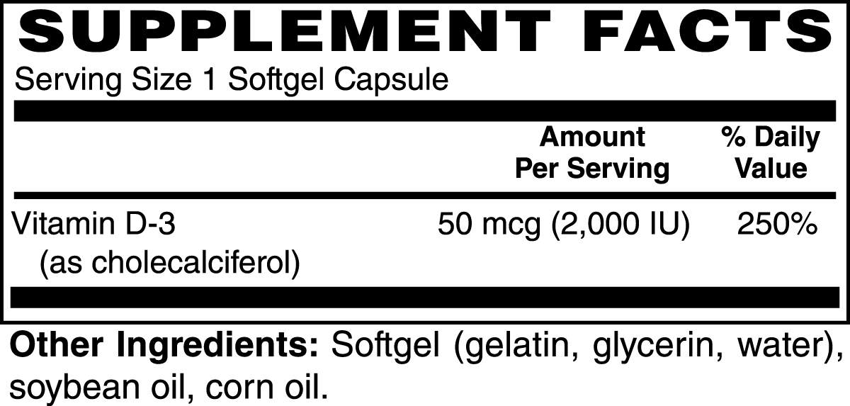 Nutritorch Vitamin D3 2,000 IU - NutriTorch